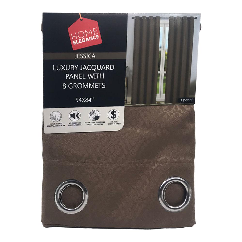 Cortina Jessica Home Elegance 54"X84" Con Aros - Chocolate