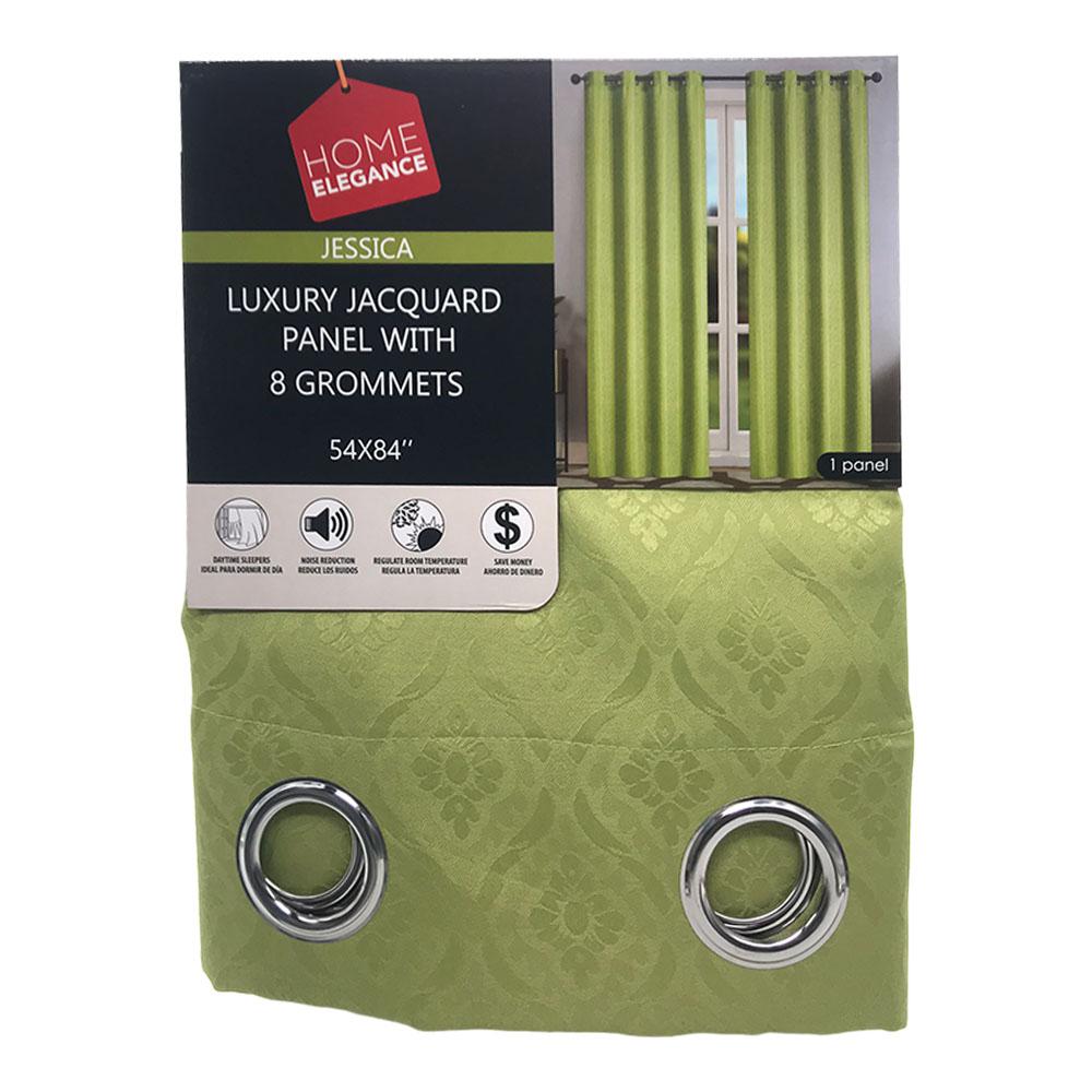 Cortina Jessica Home Elegance 54"X84" Con Aros - Verde Oliva