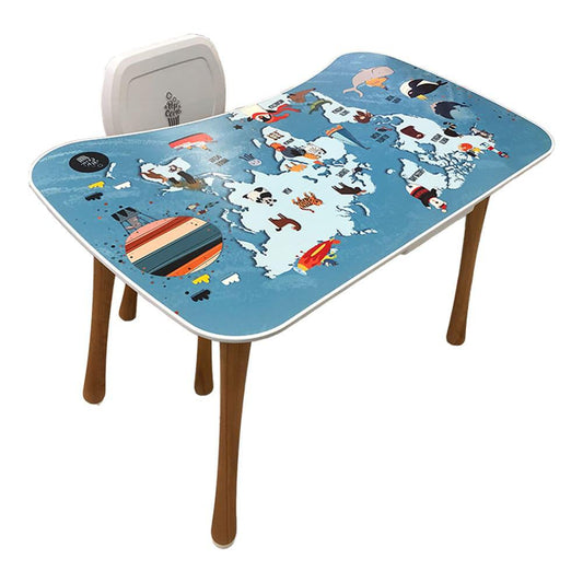 Mesa Plástica Baran Solutions Inf C/Silla Wht World Map