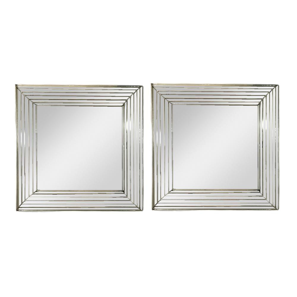 Espejo Decorativo Elico de 16" x 16" 2 Piezas