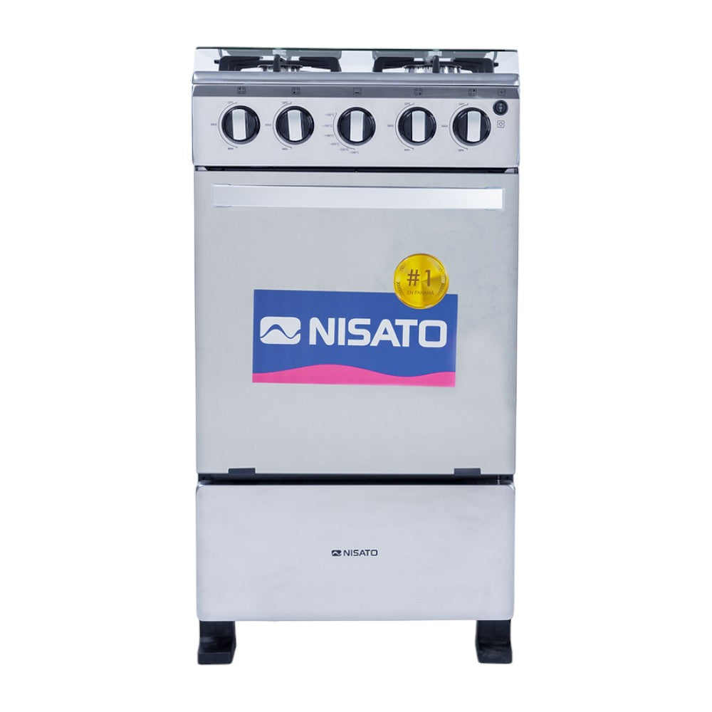 Estufa Nisato de 20" / 4 Quemadores / Acero Inoxidable