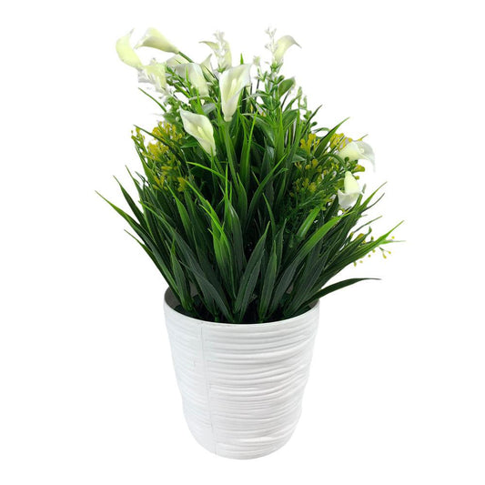 Pote Decorativo Con Flores Home Elegance Plástico - Surtido