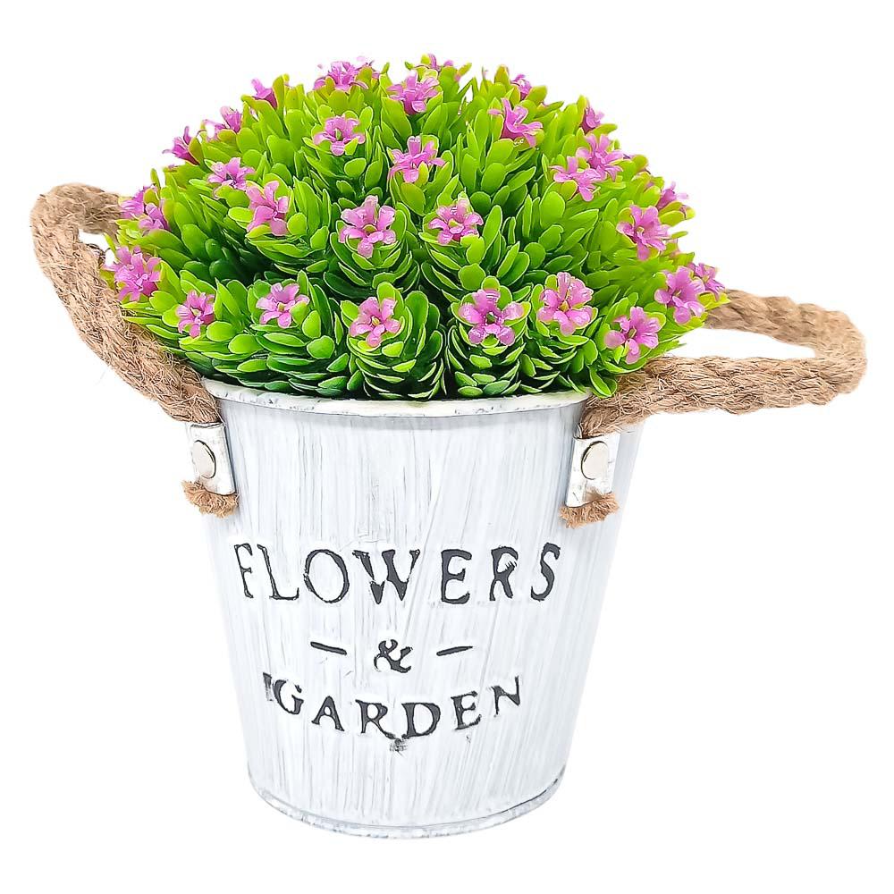 Pote Decorativo Con Flores Home Elegance 16 cm x 13 cm - Surtido