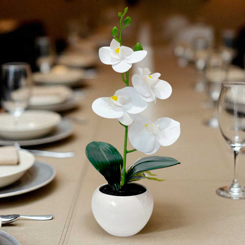 Pote Decorativo Con Orquidea Home Elegance 30 cm - Surtido