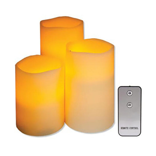 Lámpara Led Kole Forma de Vela Set de 3 Piezas