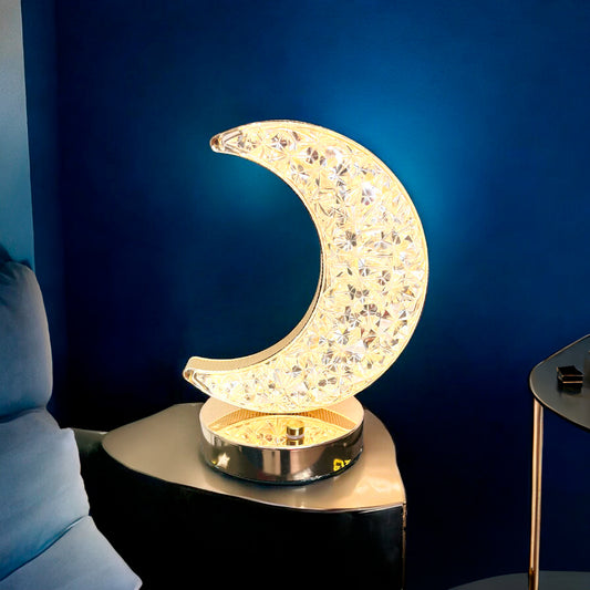 Lámpara De Mesa Recargable Con Forma De Luna