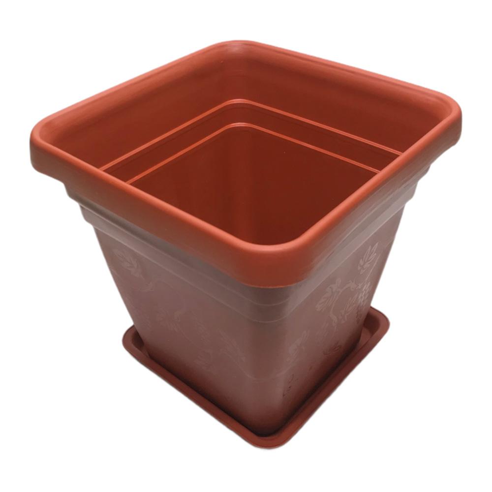 Macetero Home Plástico Cuadrado de 11"