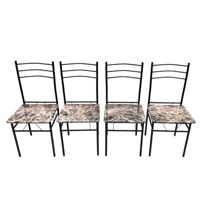 Comedor MDF 4 Puestos Marble Black Elements Furniture