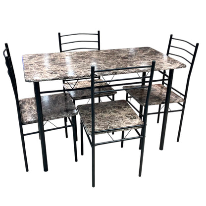 Comedor MDF 4 Puestos Marble Black Elements Furniture
