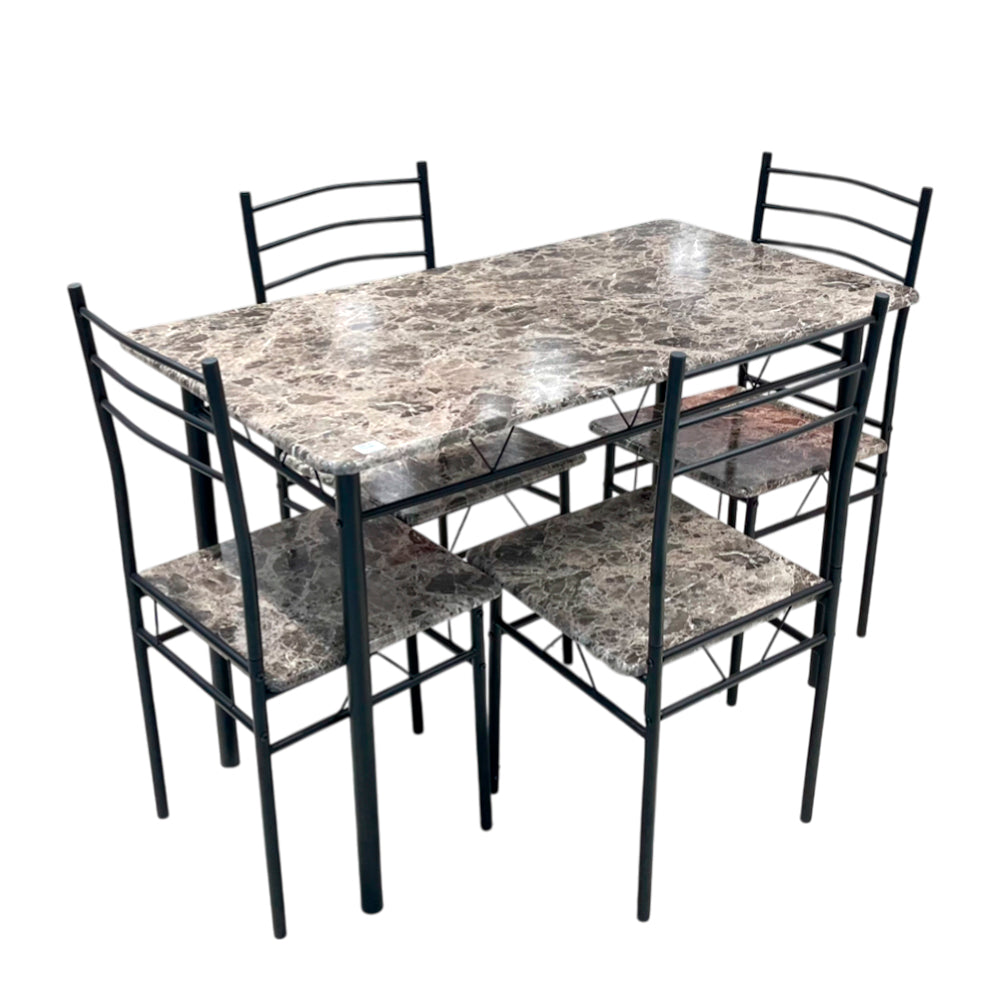 Comedor MDF 4 Puestos Marble Black Elements Furniture