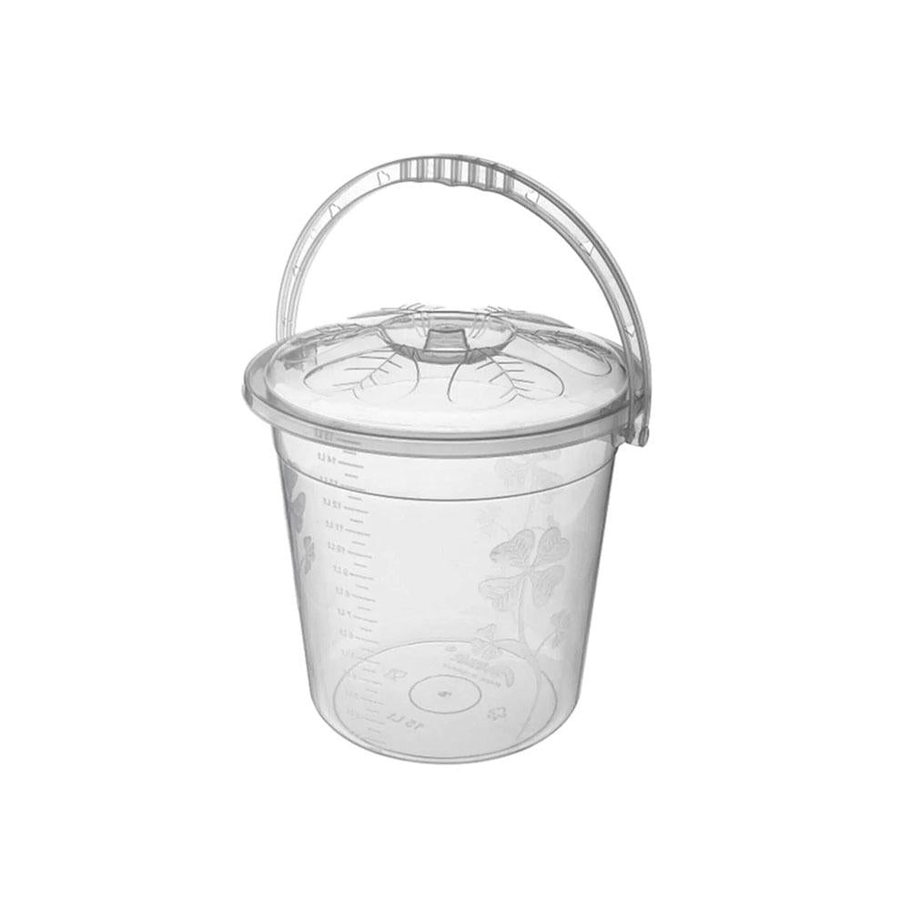 Cubo Plástico Con Tapa Asude Plastik Transparente 5 L