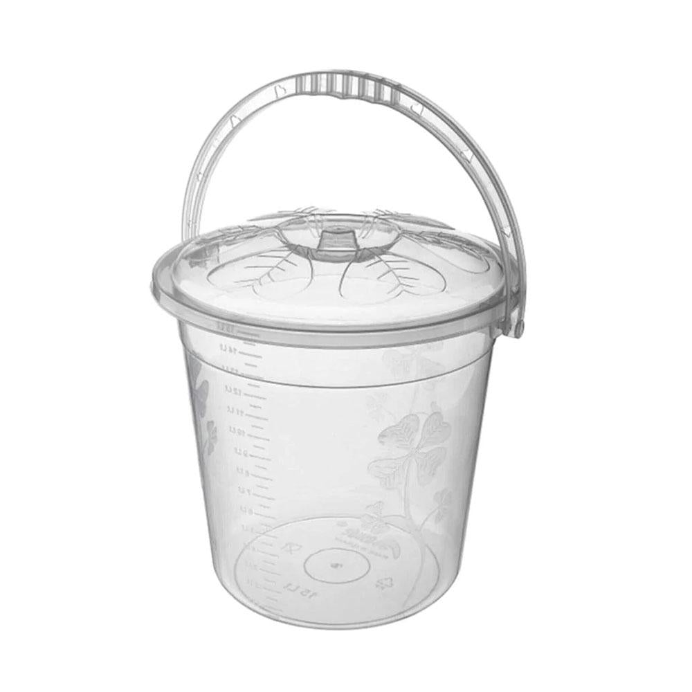 Cubo Plástico Con Tapa Asude Plastik Transparente 10 L