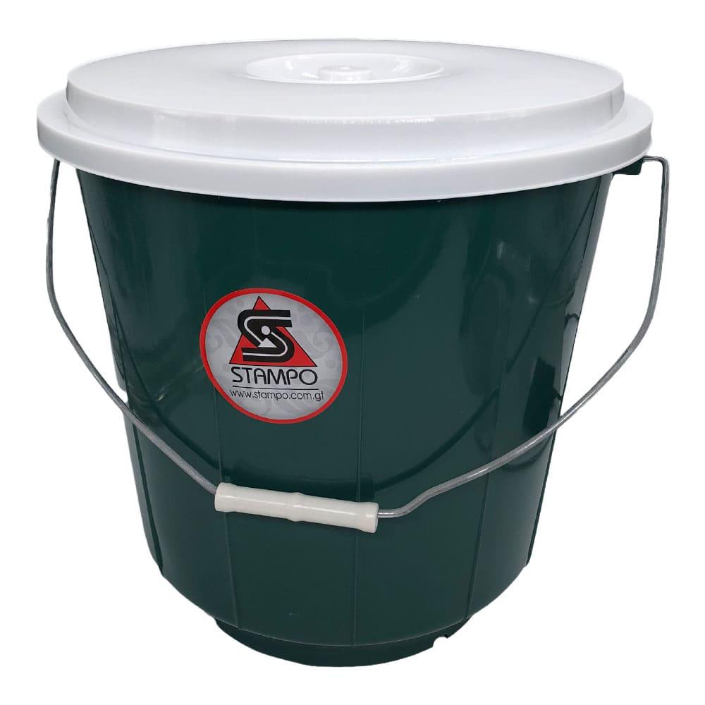 Cubo Stampo Plástico Con Tapa 16 Lt - Surtido