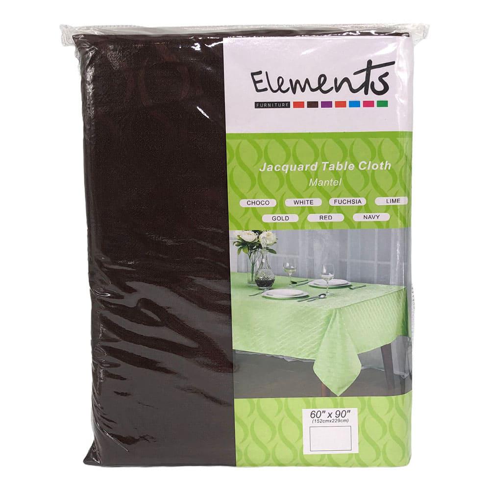 Mantel de Mesa Elements Furniture Bellagio Rectangular de 60" x 90" - Chocolate Oscuro