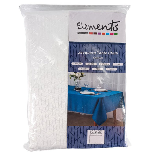 Mantel de Mesa Elements Furniture Marriot Rectangular de 60" x 90" - Blanco