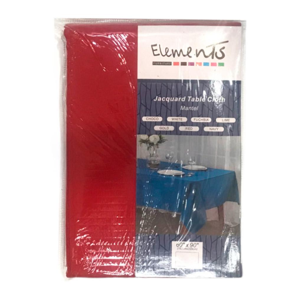 Mantel de Mesa Elements Furniture Marriot Rectangular de 60" x 90" - Rojo