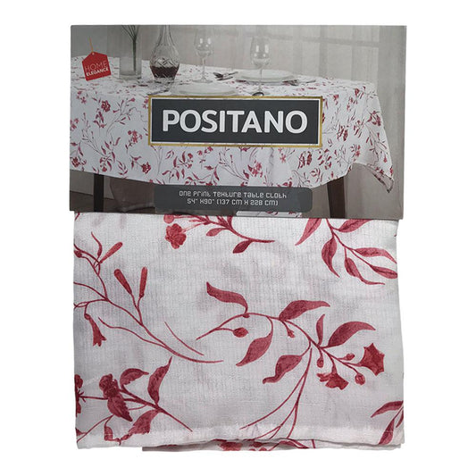 Mantel de Mesa Home Elegance Positano 54" x 90" - Rojo Vino