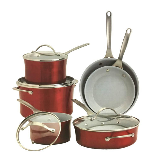 Olla Set 10 Piezas Frigidaire Roja