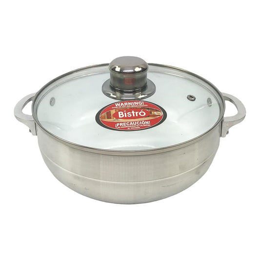 Caldero Bistro Con Tapa de Vidrio 24 cm