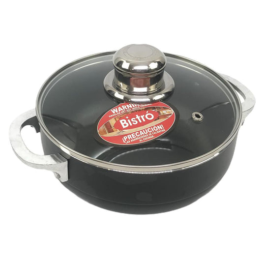 Caldero Bistro Con Tapa de Vidrio de 20 cm