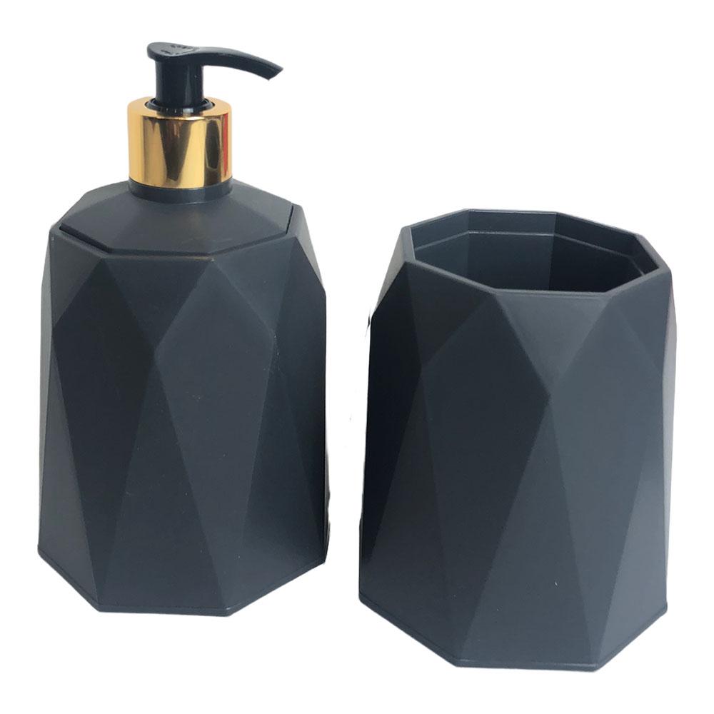 Dispensador de Jabón Elif Plastic Geométrico 2 Piezas - Surtido