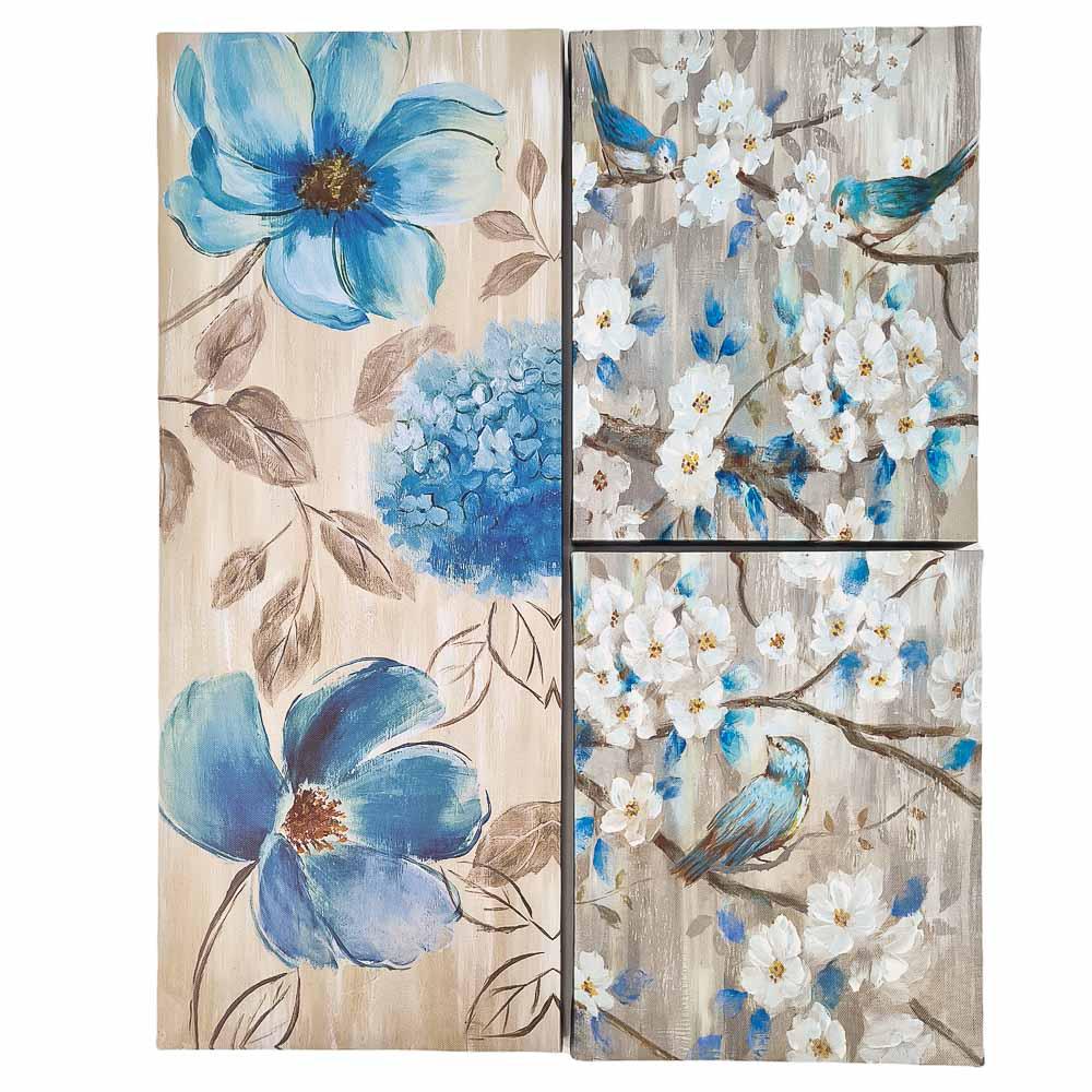 Cuadro Floral Decorativo Elico 3 Piezas - Surtido