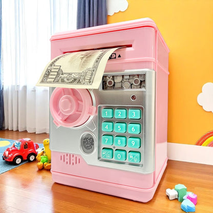 Alcancía Caja Fuerte Para Monedas Y Billetes Infantil