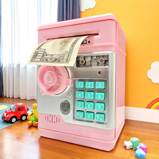 Alcancía Caja Fuerte Para Monedas Y Billetes Infantil