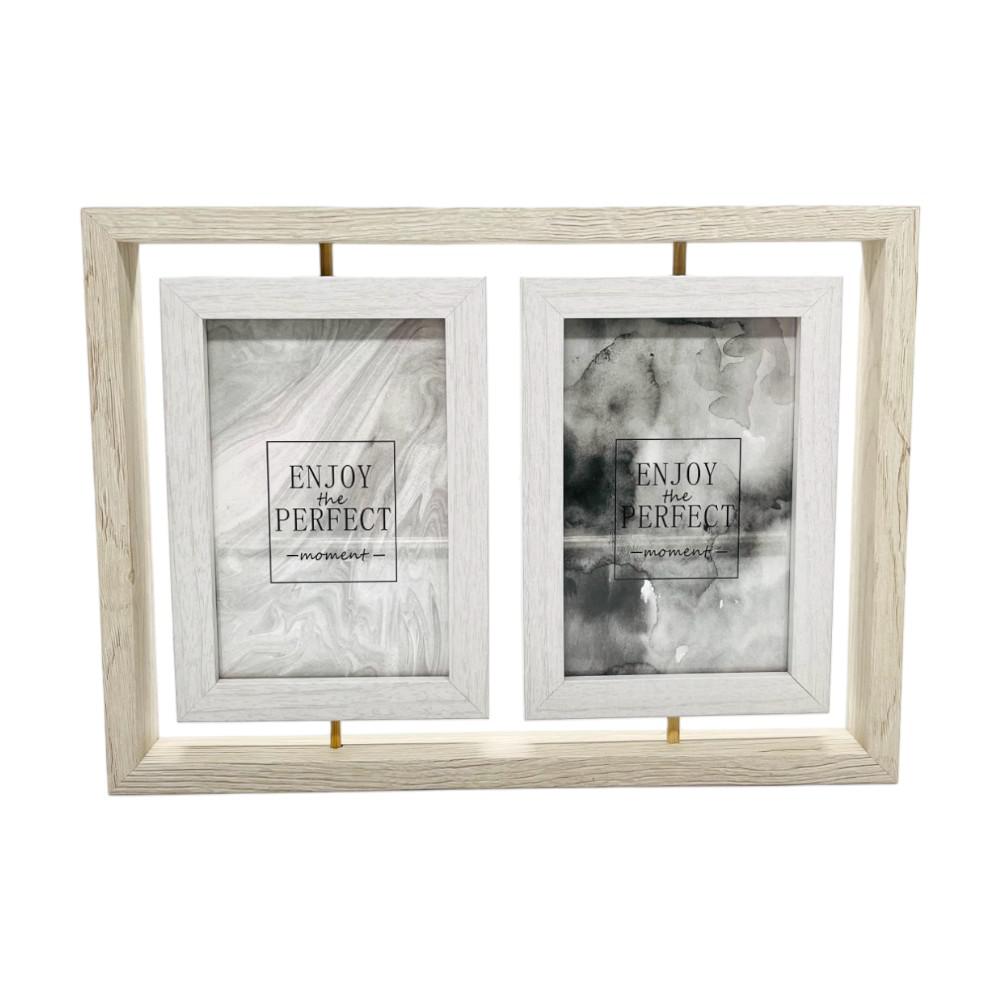 Portarretrato Home Elegance Con Marco de Madera 2 Piezas 4" x 6"