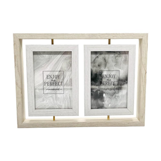 Portarretrato Home Elegance Con Marco de Madera 2 Piezas 4" x 6"