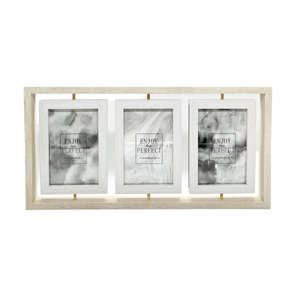 Portarretrato Home Elegance Con Marco de Madera 3 Piezas 4"x 6"