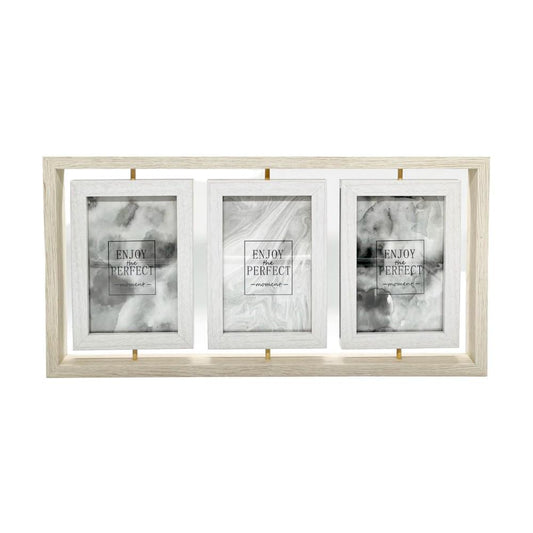 Portarretrato Home Elegance Con Marco de Madera 3 Piezas 4"x 6"