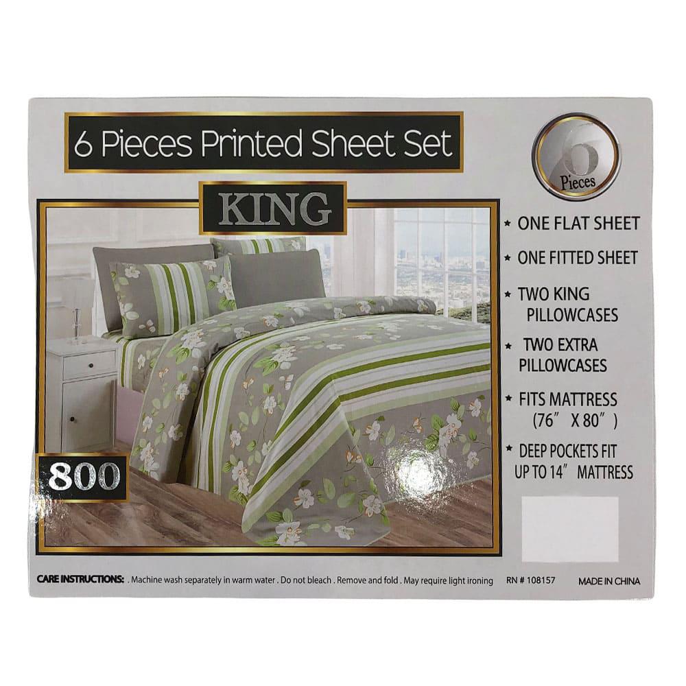 Juego de Sabanas King Estampada 6 Piezas - Surtido