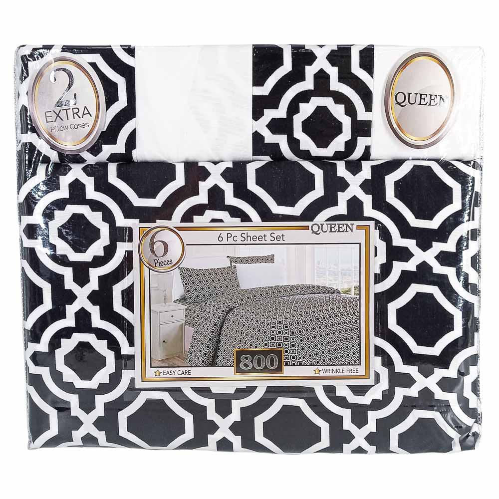 Sábana Estampada Sally Textile Queen 6 Piezas - Surtido