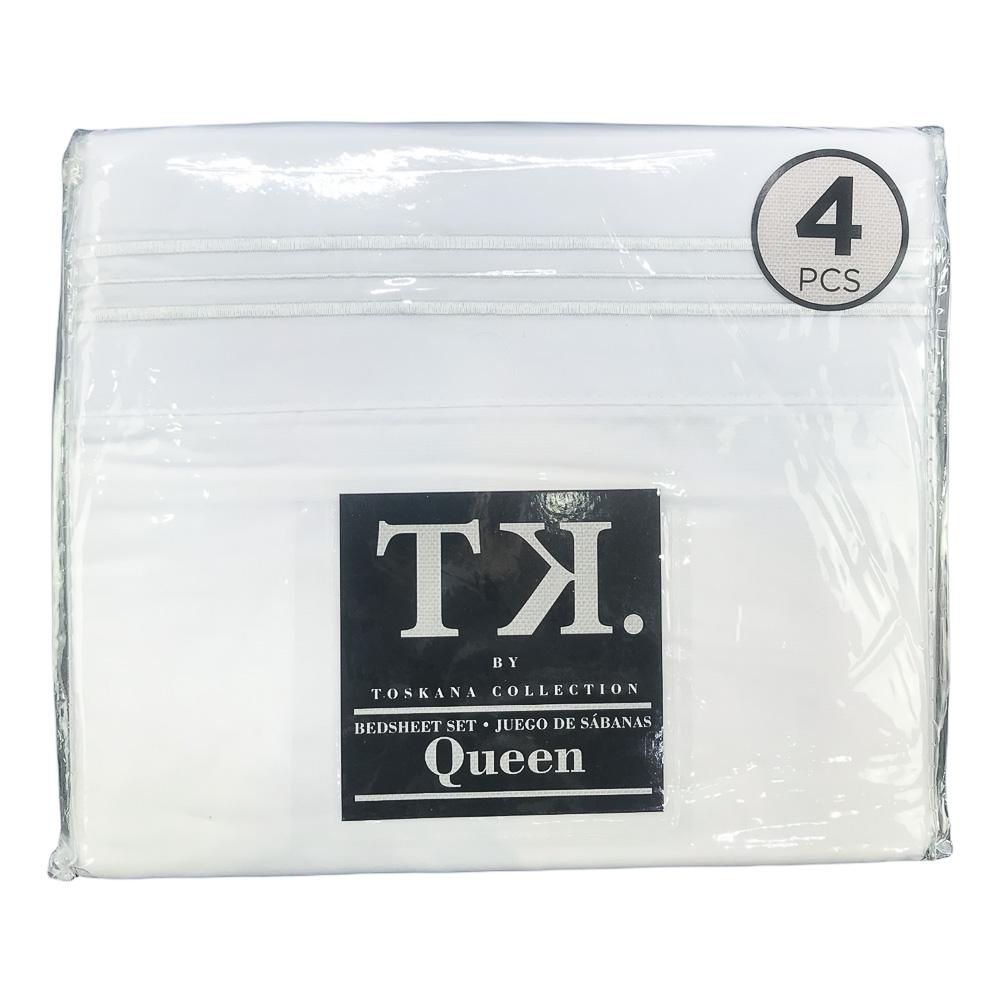Juego de Sábana Toskana Lisas Blanca - Queen