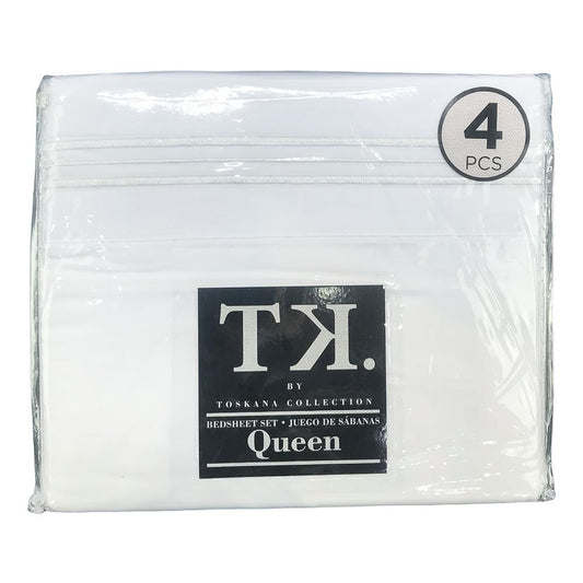 Juego de Sábana Toskana Lisas Blanca - Queen