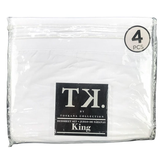 Juego de Sábana Toskana Lisas Blanca - King