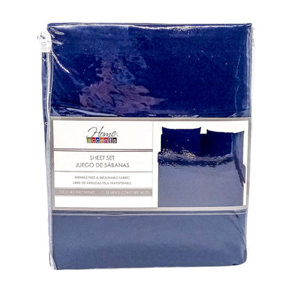 Juego de Sábana King 4 Piezas Home Accents 800 Hilos - Azul Marino