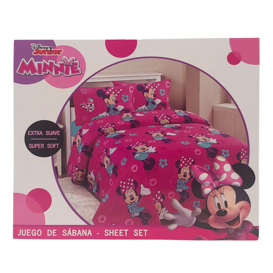 Juego de Sábana Minnie Mouse Infantil - Twin