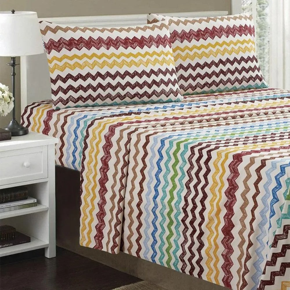 Juego de Sábanas Queen / Home Accents / Estampado Zigzag