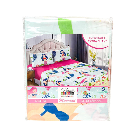 Sábana Full Set 4 Piezas Sirena Infantil Home Accents