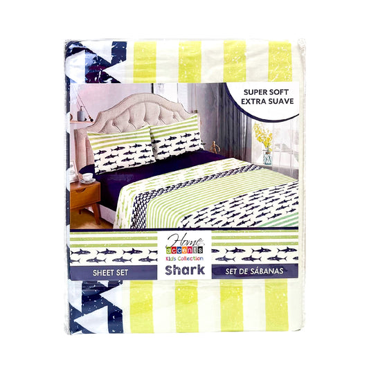 Sábana Twin Set 3 Piezas Shark Infantil Home Accents