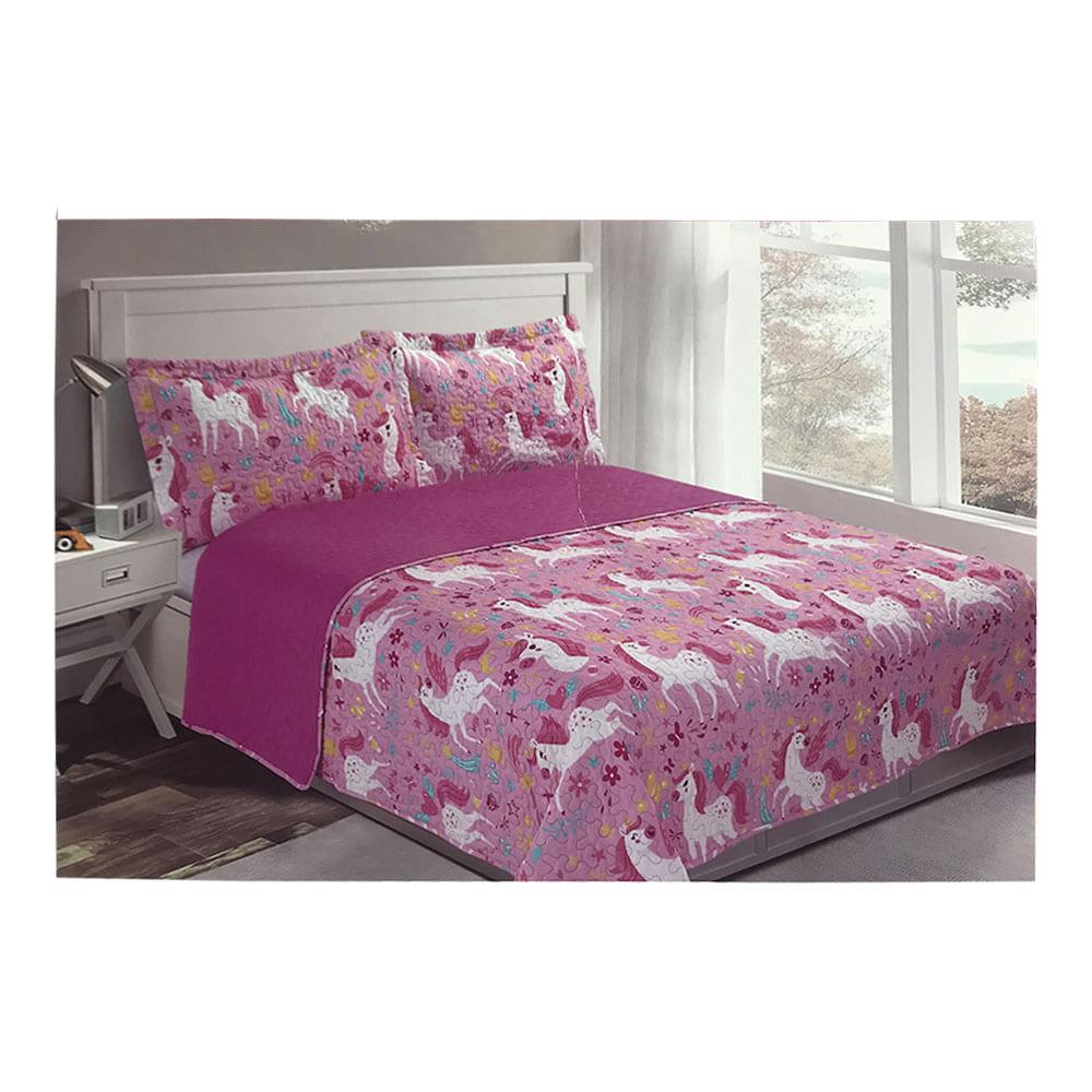 Sobrecama Home Accents Floral Unicorn 2Pz Estam - Full