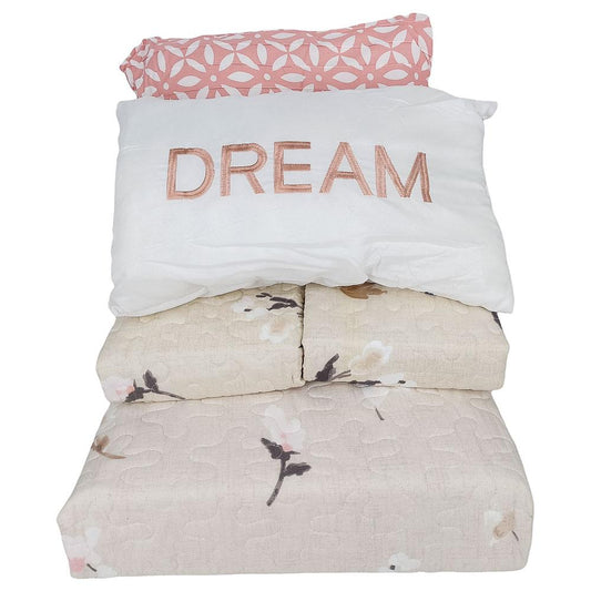 Sobrecama Luxury Rose Garden Estampada de 5 Piezas - Queen