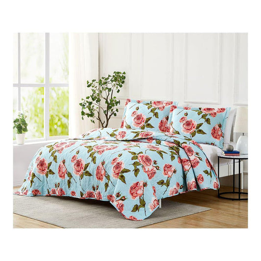 Sobrecama Rt Designer Cassey Estampada de 3 Piezas - Queen