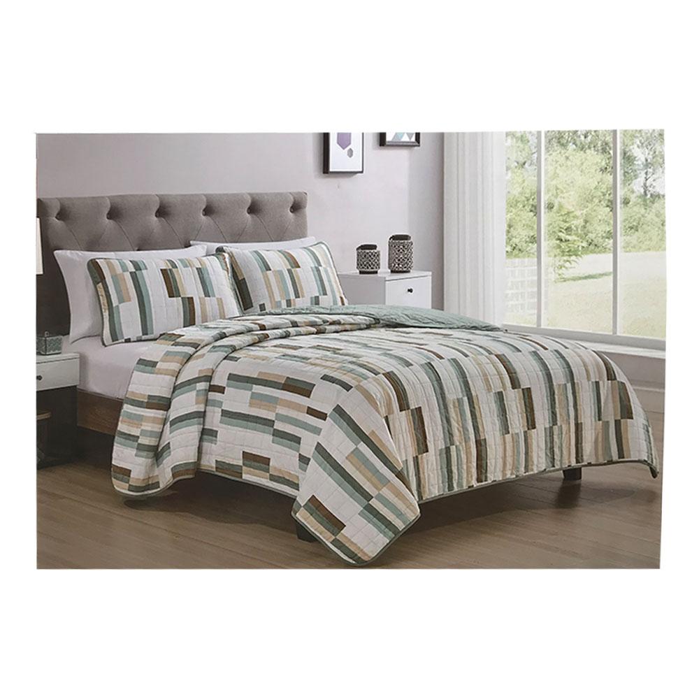 Sobrecama Estampado Be Artistic Stacked Line 6 Piezas - Queen