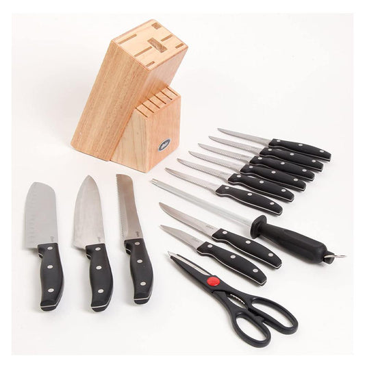 Set de Cuchillos Oster Granger Con Base de Madera 14 Piezas