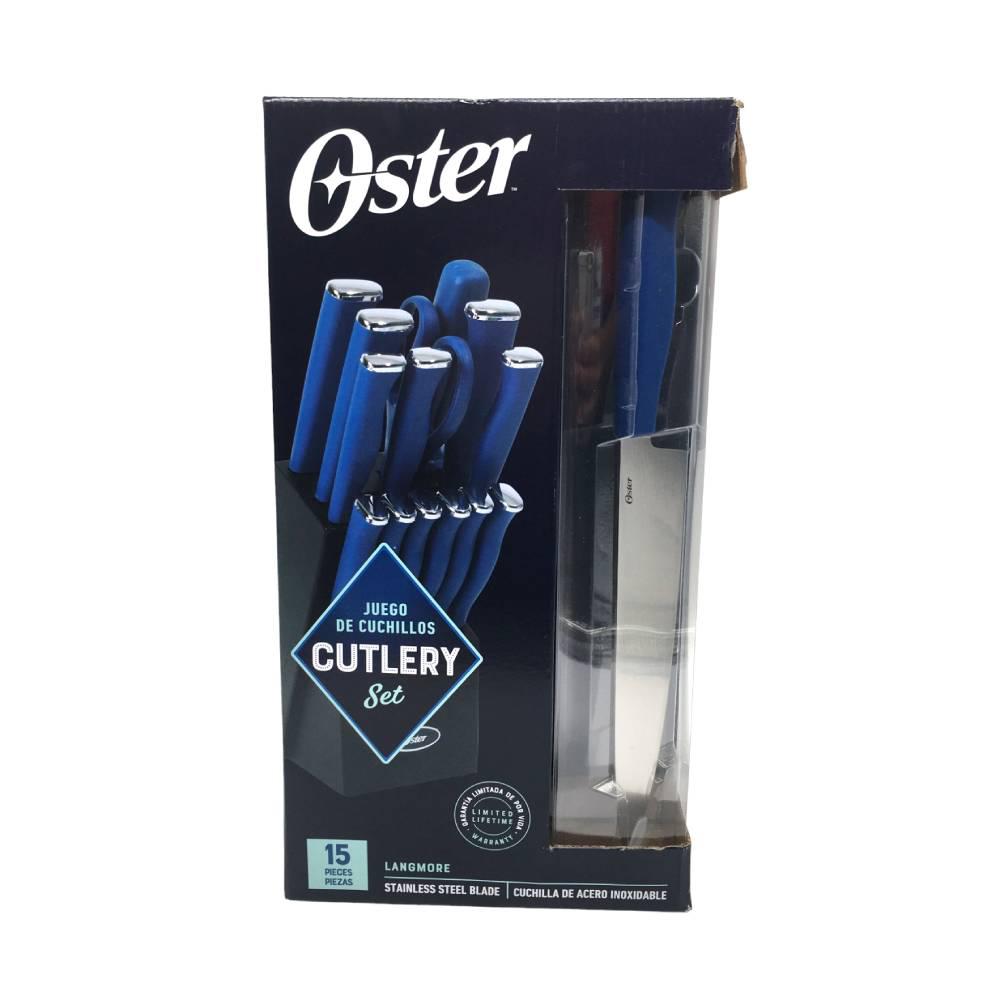 Set De Cuchillos Oster Langmore De 15 Piezas Azul