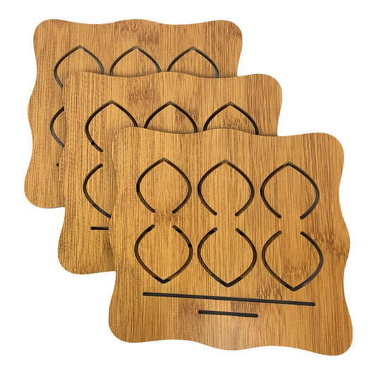 Porta Caliente Home Elegance de Bamboo 19 cm x 19 cm 3 Piezas