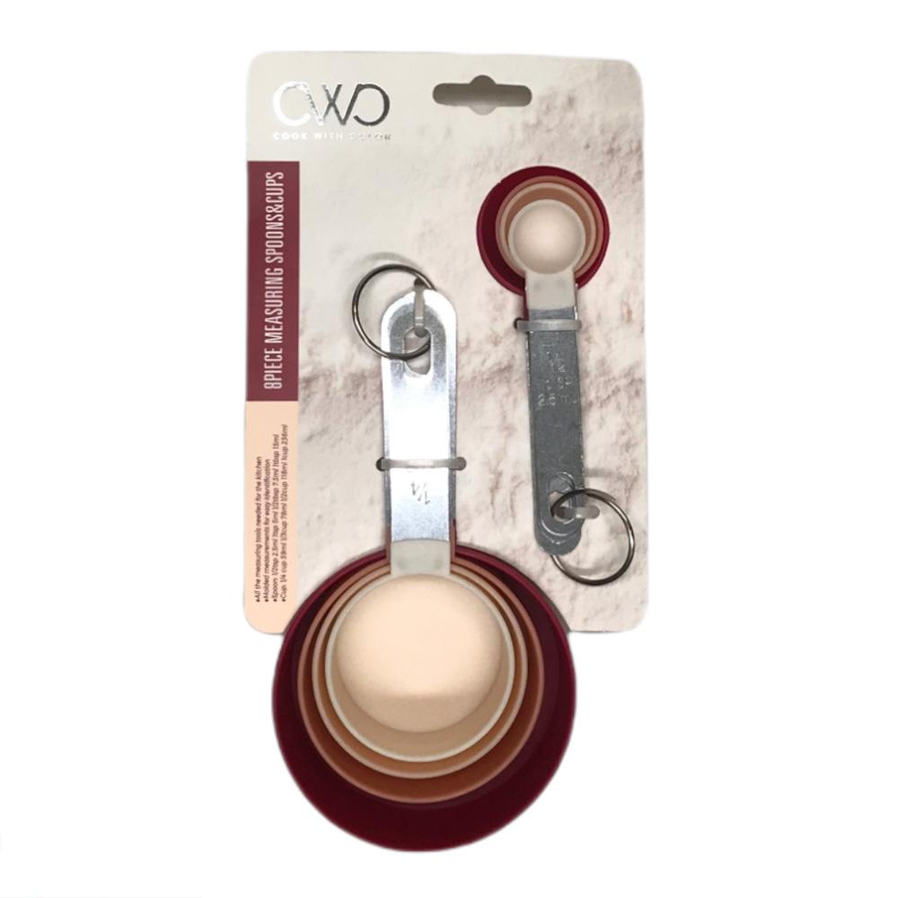 Cucharas de Medir Cook With Color de Plástico 8 Piezas